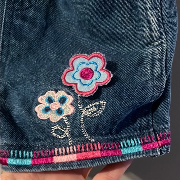 Kids Denim Overalls with Floral Embroidery - Picture 2 of 6